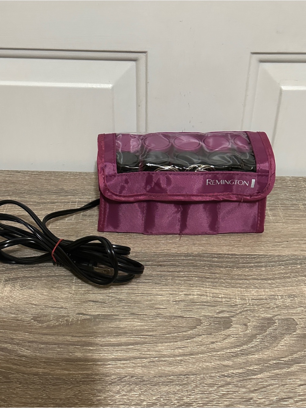 Remington Travel Hot Rollers Set of 10 Curlers & Clips H-1015 Purple Case Works